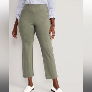 Green Extra High-Waisted Stevie Straight Ankle Dress Pants